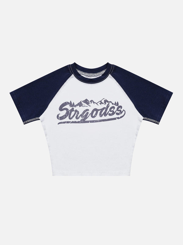 Majesda® - Mountain Letter Print Tee- Outfit Ideas - Streetwear Fashion - majesda.com