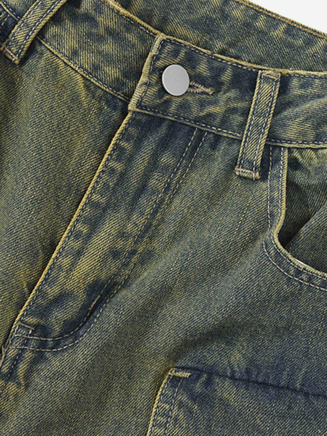 Majesda® - Multi-Pocket Workwear Loose Jeans - 1789- Outfit Ideas - Streetwear Fashion - majesda.com