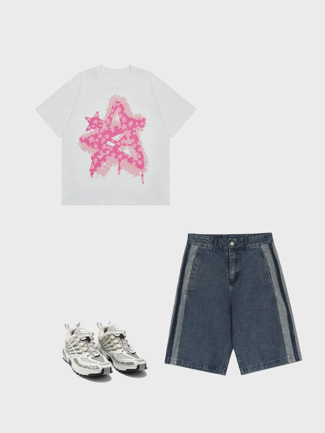 Majesda® - Multi Star Graphic Tee- Outfit Ideas - Streetwear Fashion - majesda.com