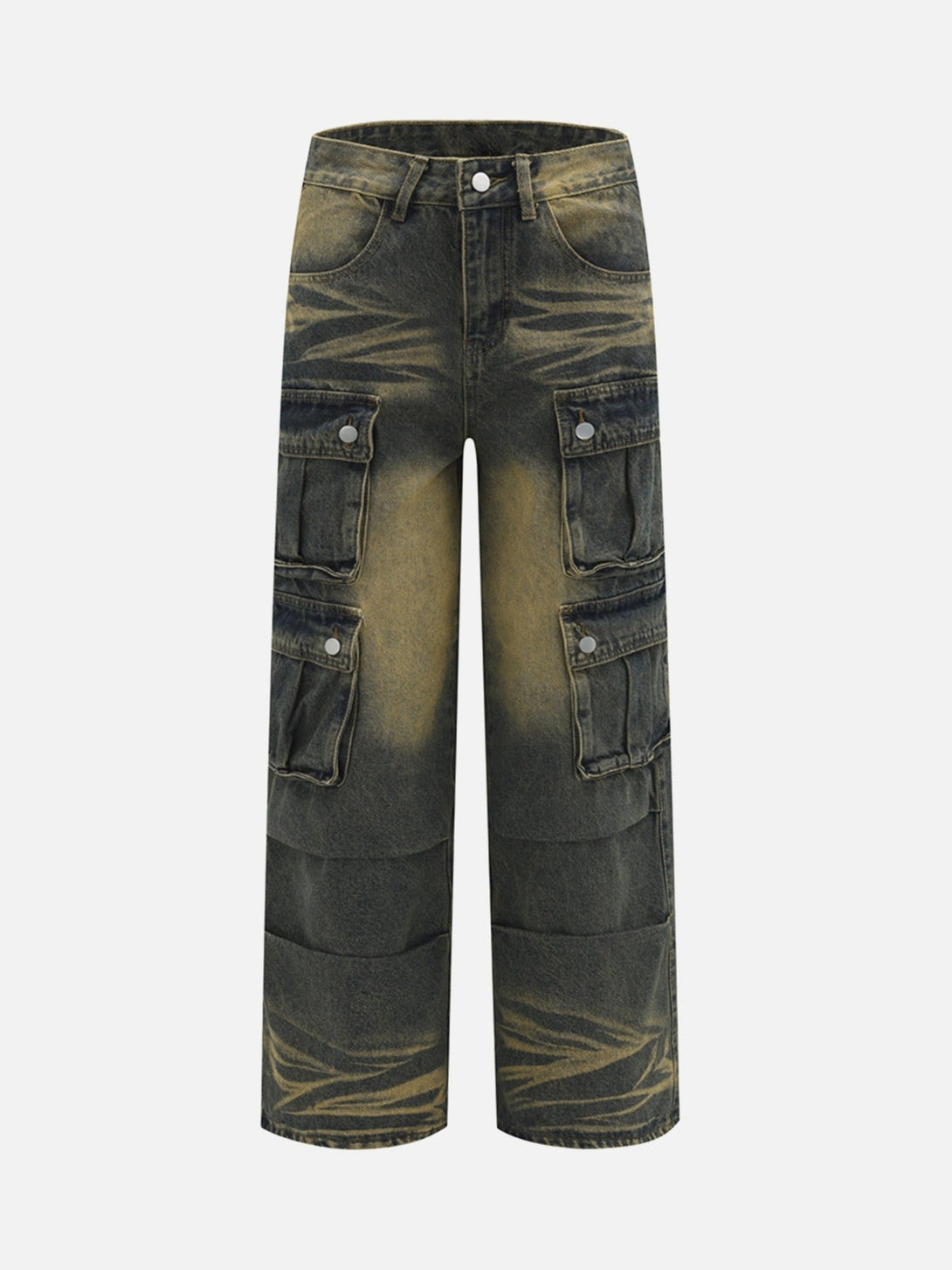 Majesda® - Multi-pocket Cargo Jeans - 1919- Outfit Ideas - Streetwear Fashion - majesda.com