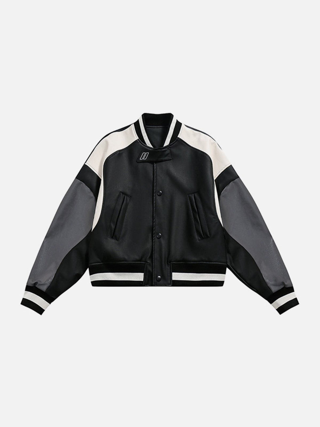 Majesda® - Multicolor Patchwork PU Leather Jackets- Outfit Ideas - Streetwear Fashion - majesda.com