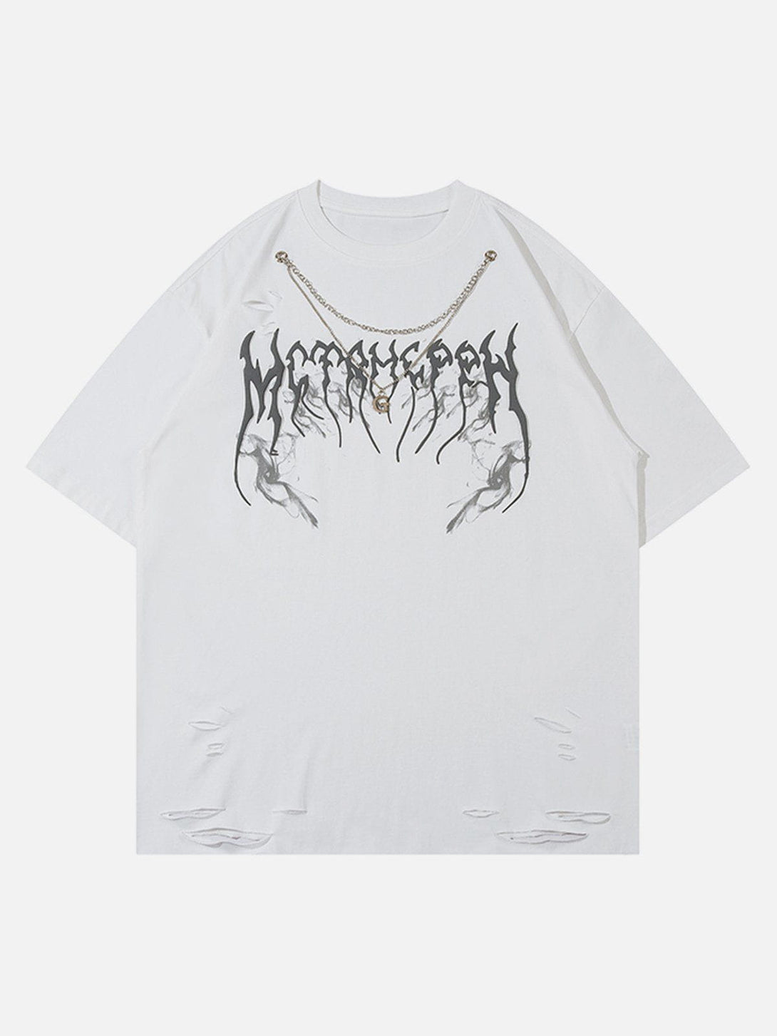 Majesda® - Necklace Lightning Print Tee- Outfit Ideas - Streetwear Fashion - majesda.com