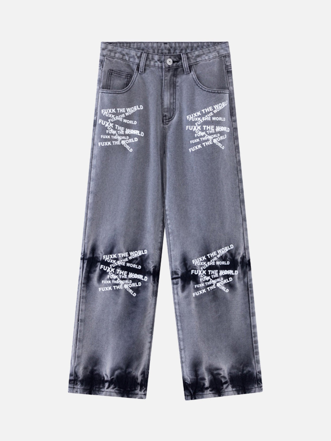 Majesda® - Niche Design Letter Embroidered Tie-dye Gradient Jeans- Outfit Ideas - Streetwear Fashion - majesda.com