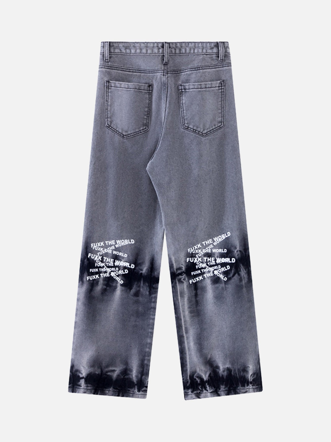 Majesda® - Niche Design Letter Embroidered Tie-dye Gradient Jeans- Outfit Ideas - Streetwear Fashion - majesda.com