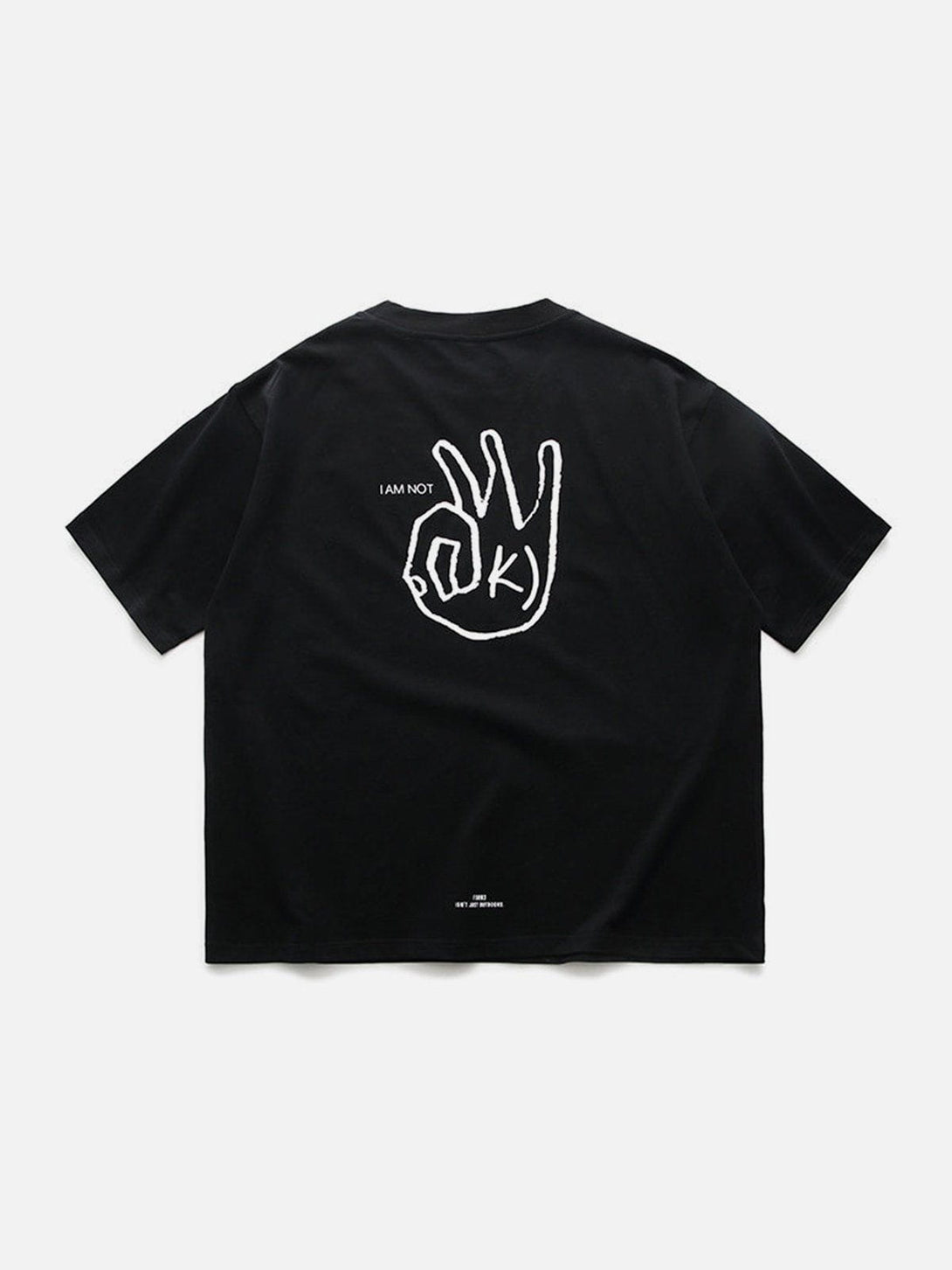 Majesda® - OK Gesture Print Tee- Outfit Ideas - Streetwear Fashion - majesda.com