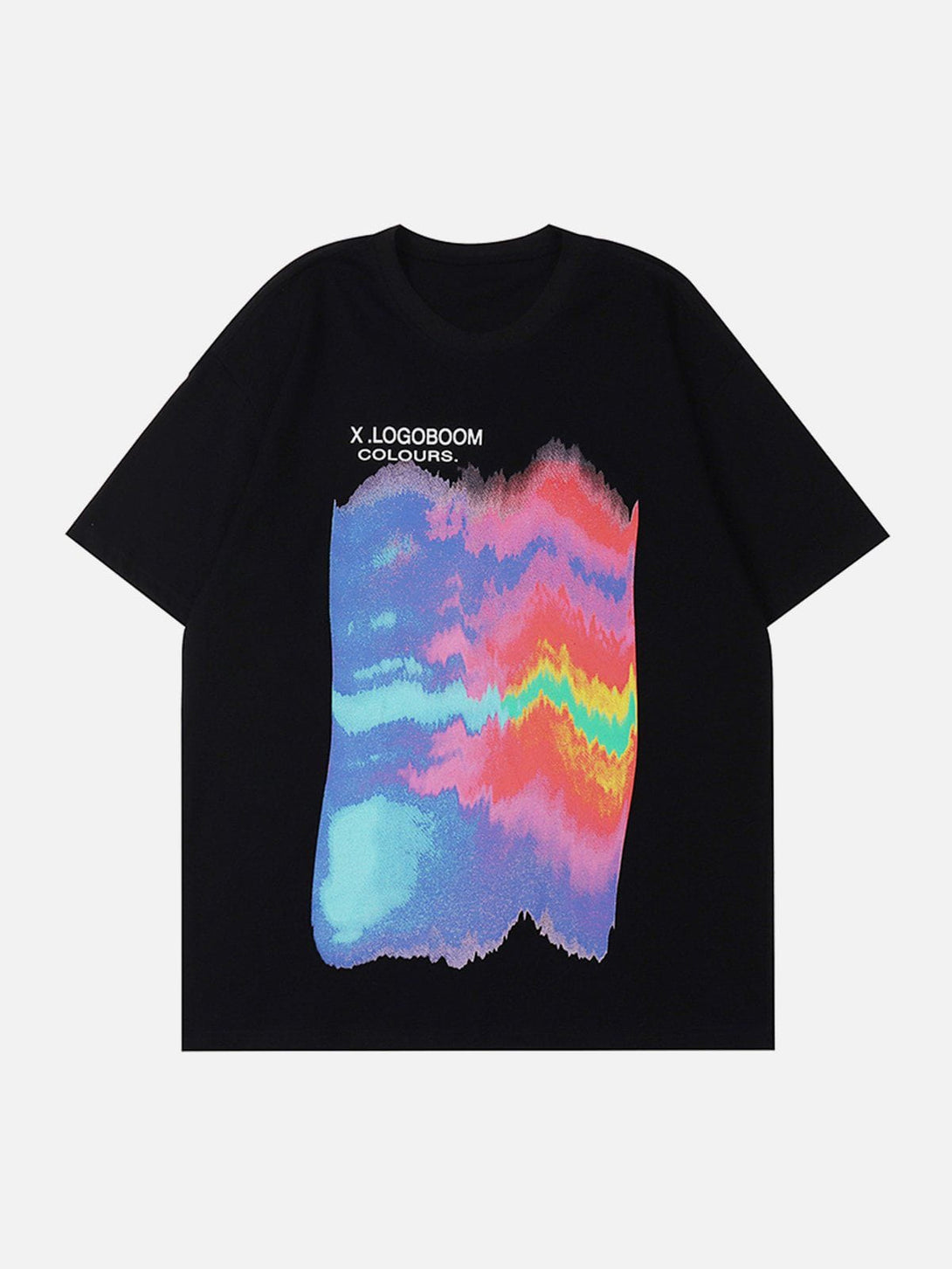 Majesda® - Oil Painting Rainbow Print Tee- Outfit Ideas - Streetwear Fashion - majesda.com