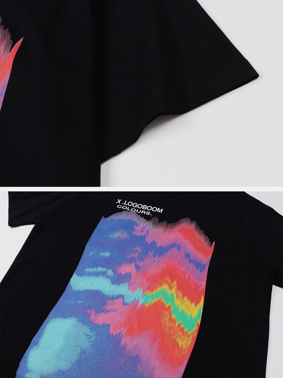 Majesda® - Oil Painting Rainbow Print Tee- Outfit Ideas - Streetwear Fashion - majesda.com