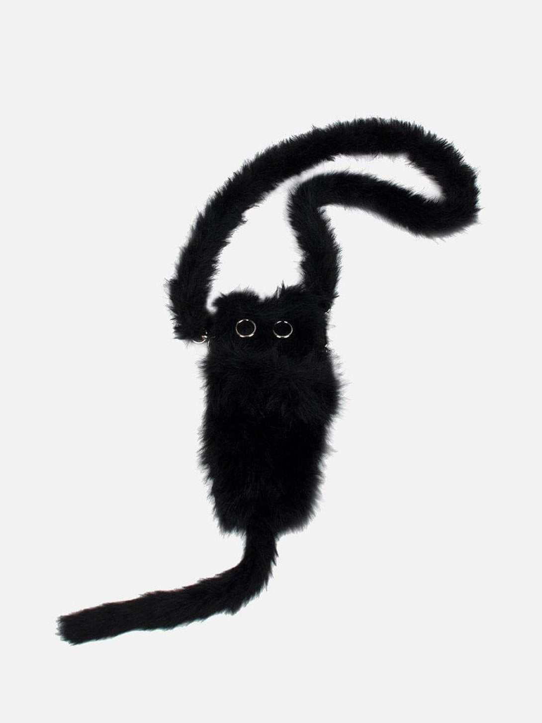 Majesda® - Original Black Plush Aloof Cat Phone Wallet- Outfit Ideas - Streetwear Fashion - majesda.com
