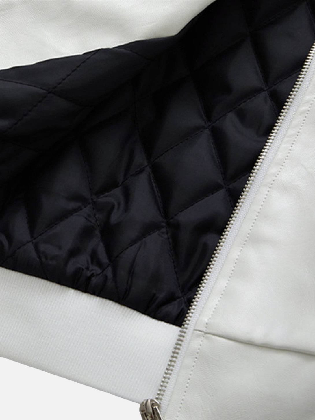 Majesda® - PU Leather Patchwork Embroidered Loose Jacket- Outfit Ideas - Streetwear Fashion - majesda.com