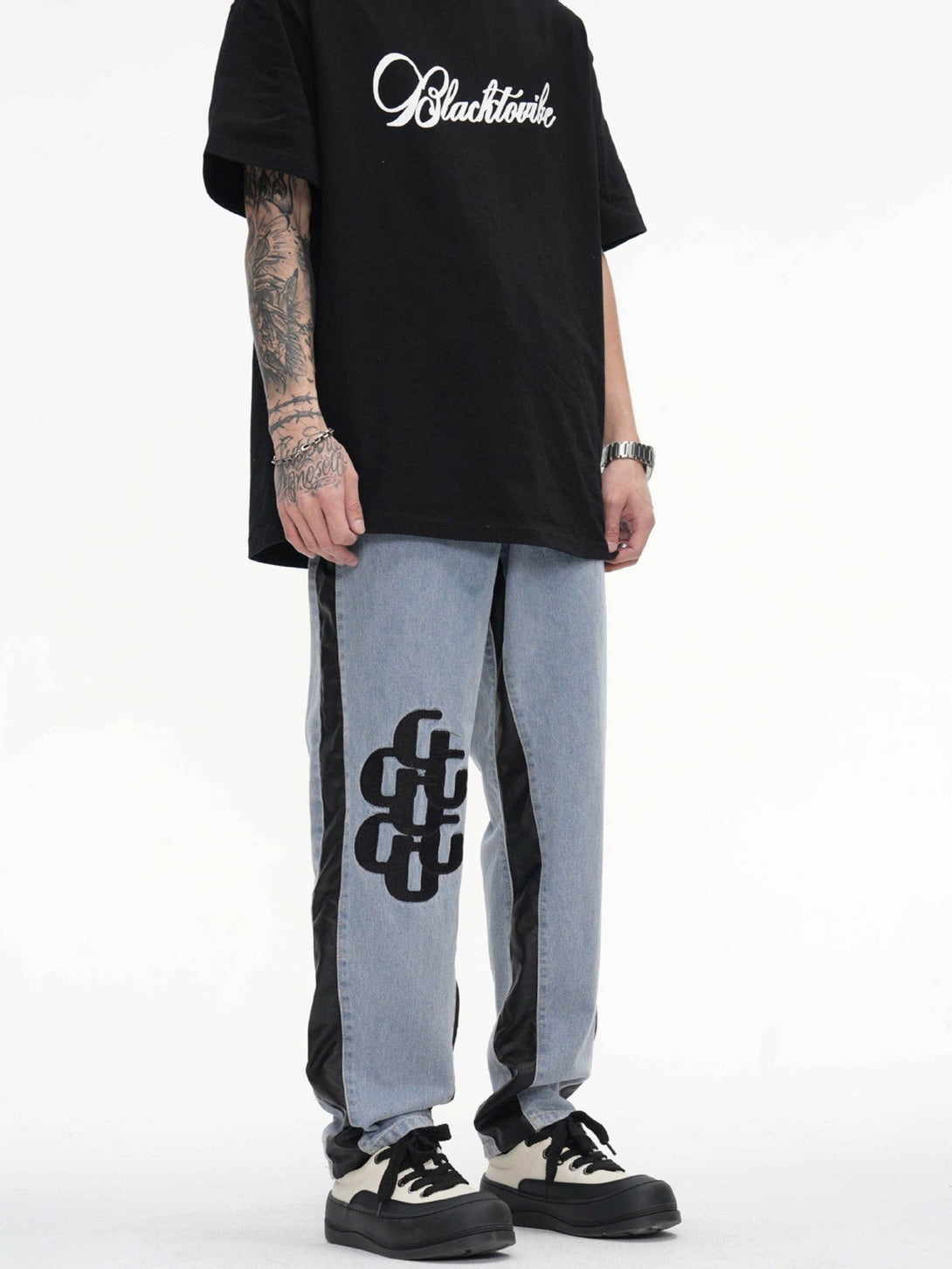 Majesda® - Patch Letter Jeans- Outfit Ideas - Streetwear Fashion - majesda.com