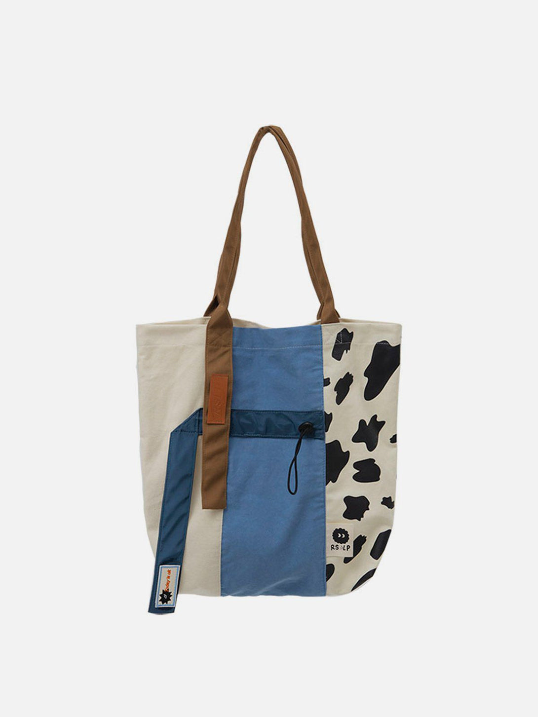 Majesda® - Patchwork Cow Pattern Tote Bag- Outfit Ideas - Streetwear Fashion - majesda.com