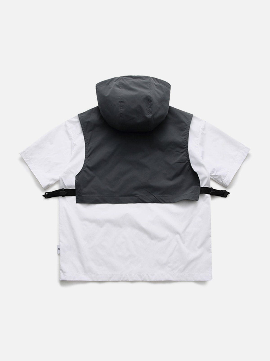 Majesda® - Patchwork Vest Hooded Tee- Outfit Ideas - Streetwear Fashion - majesda.com