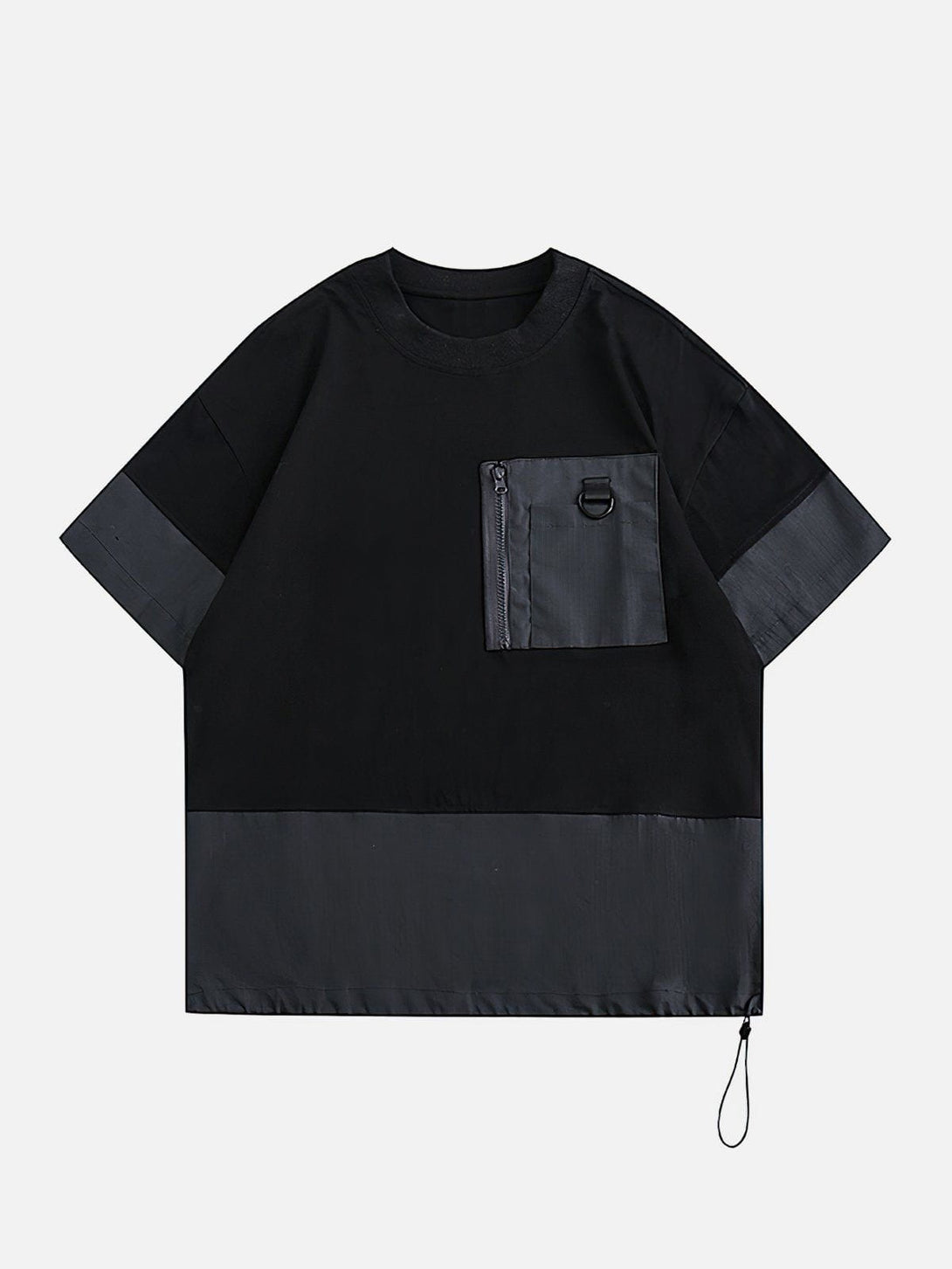 Majesda® - Patchwork Zip Up Pocket Tee- Outfit Ideas - Streetwear Fashion - majesda.com