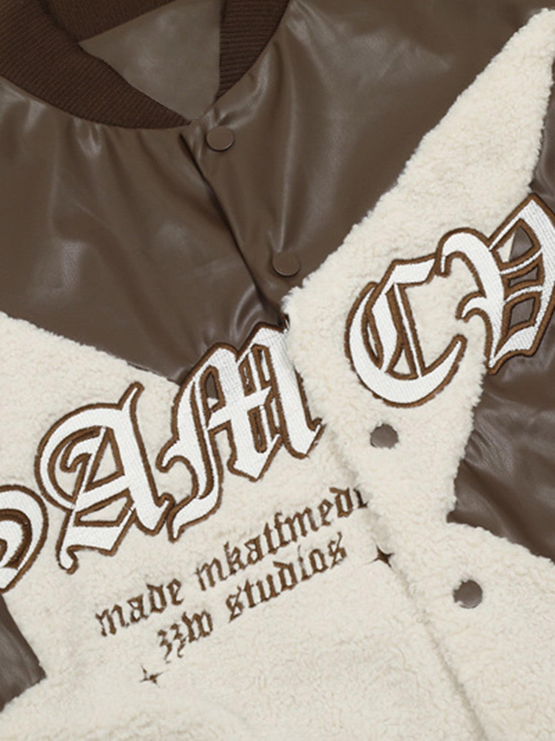 Majesda® - Pentagram Embroidered Leather Jacket - 1783- Outfit Ideas - Streetwear Fashion - majesda.com