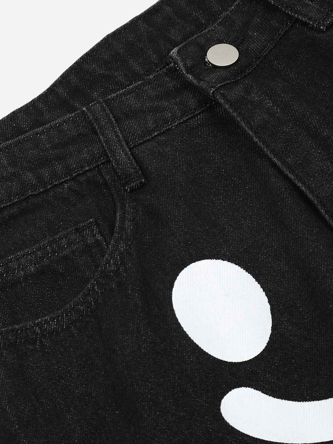 Majesda® - Personality Smiley Face Printed Jeans - 1978- Outfit Ideas - Streetwear Fashion - majesda.com