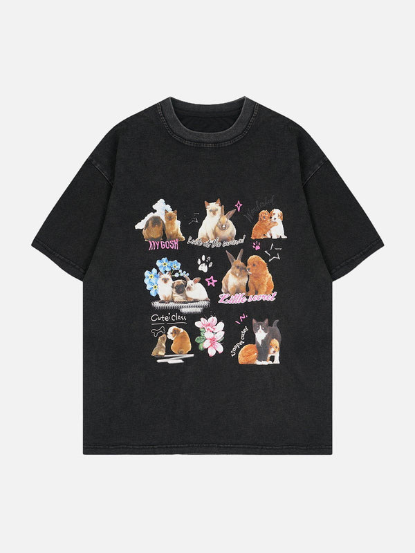 Majesda® - Pets Print Tee- Outfit Ideas - Streetwear Fashion - majesda.com