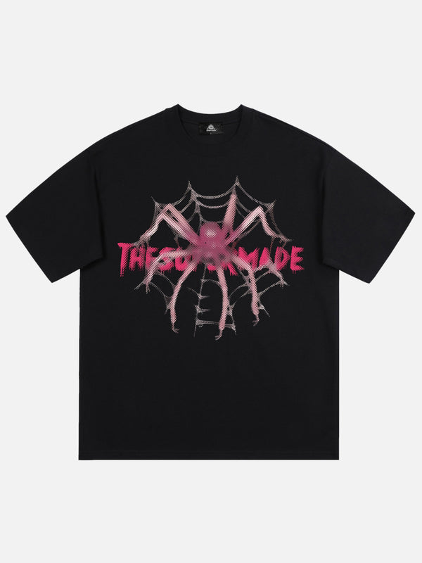 Majesda® - Pink Diamond Spider Hip Hop T-shirt- Outfit Ideas - Streetwear Fashion - majesda.com