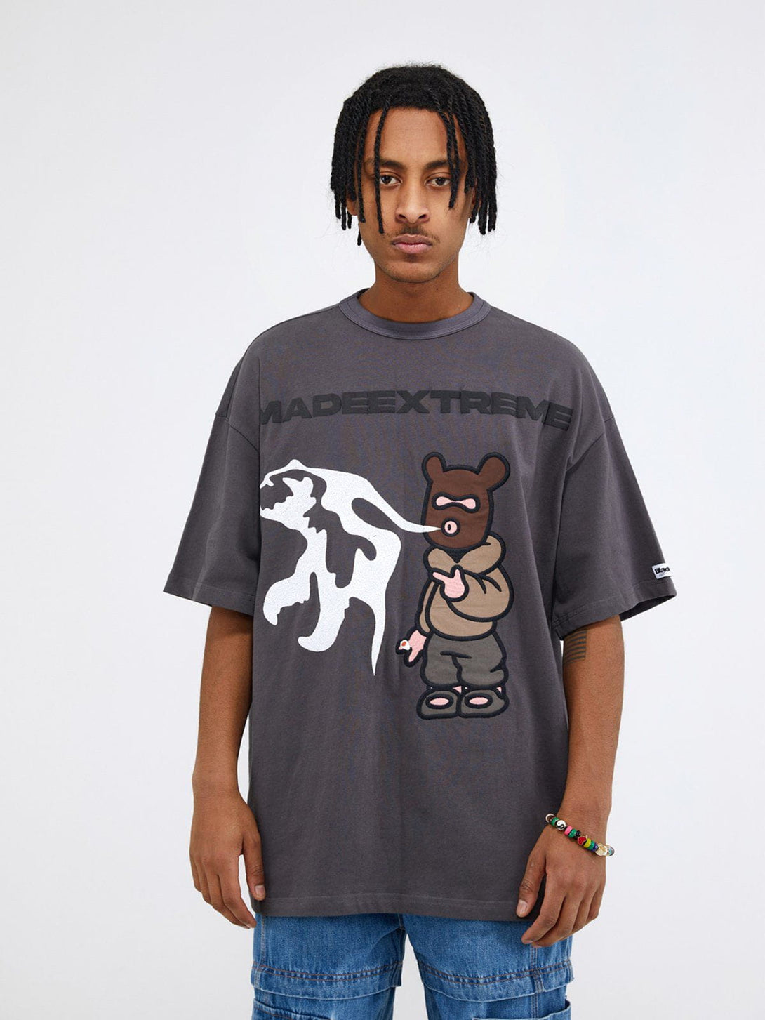 Majesda® - Pistol Bear Graphic Tee- Outfit Ideas - Streetwear Fashion - majesda.com