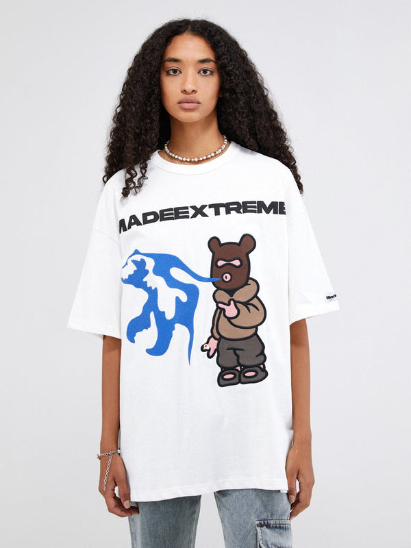 Majesda® - Pistol Bear Graphic Tee- Outfit Ideas - Streetwear Fashion - majesda.com