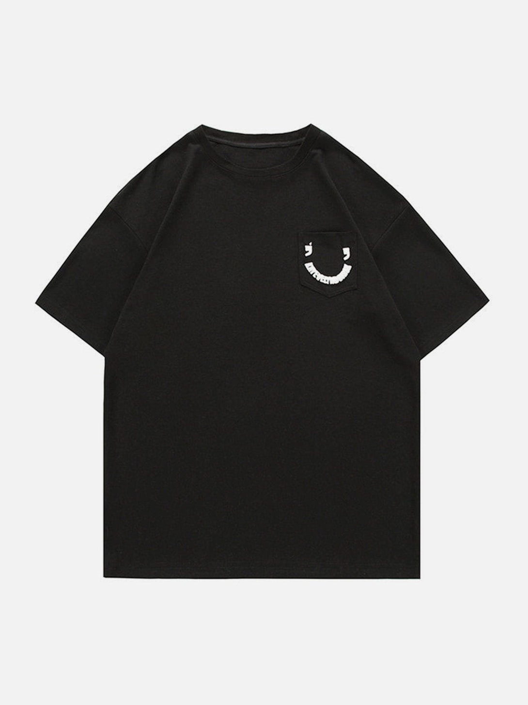 Majesda® - Pocket Smile Print Tee- Outfit Ideas - Streetwear Fashion - majesda.com