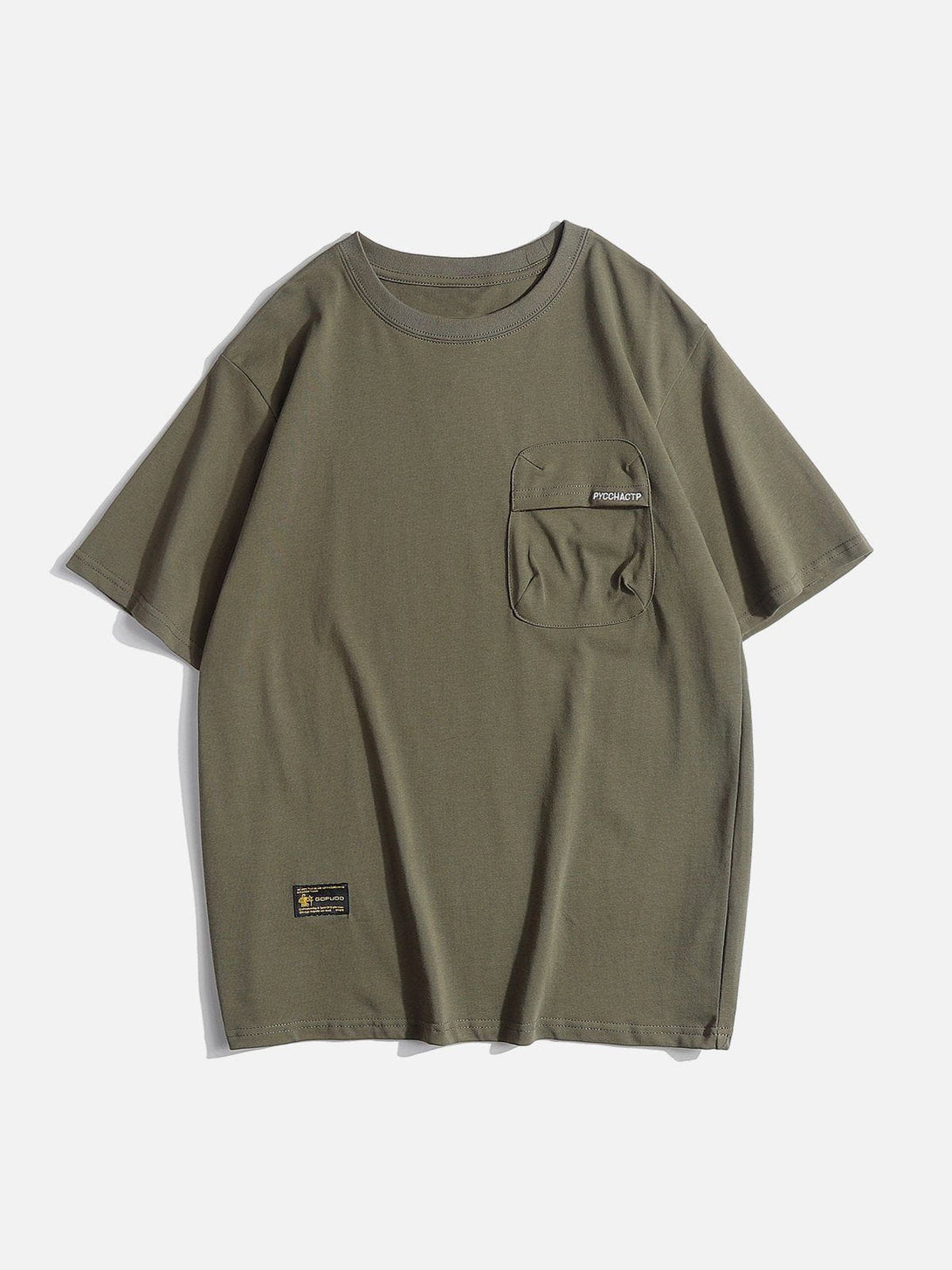 Majesda® - Pocket Solid Color Tee- Outfit Ideas - Streetwear Fashion - majesda.com