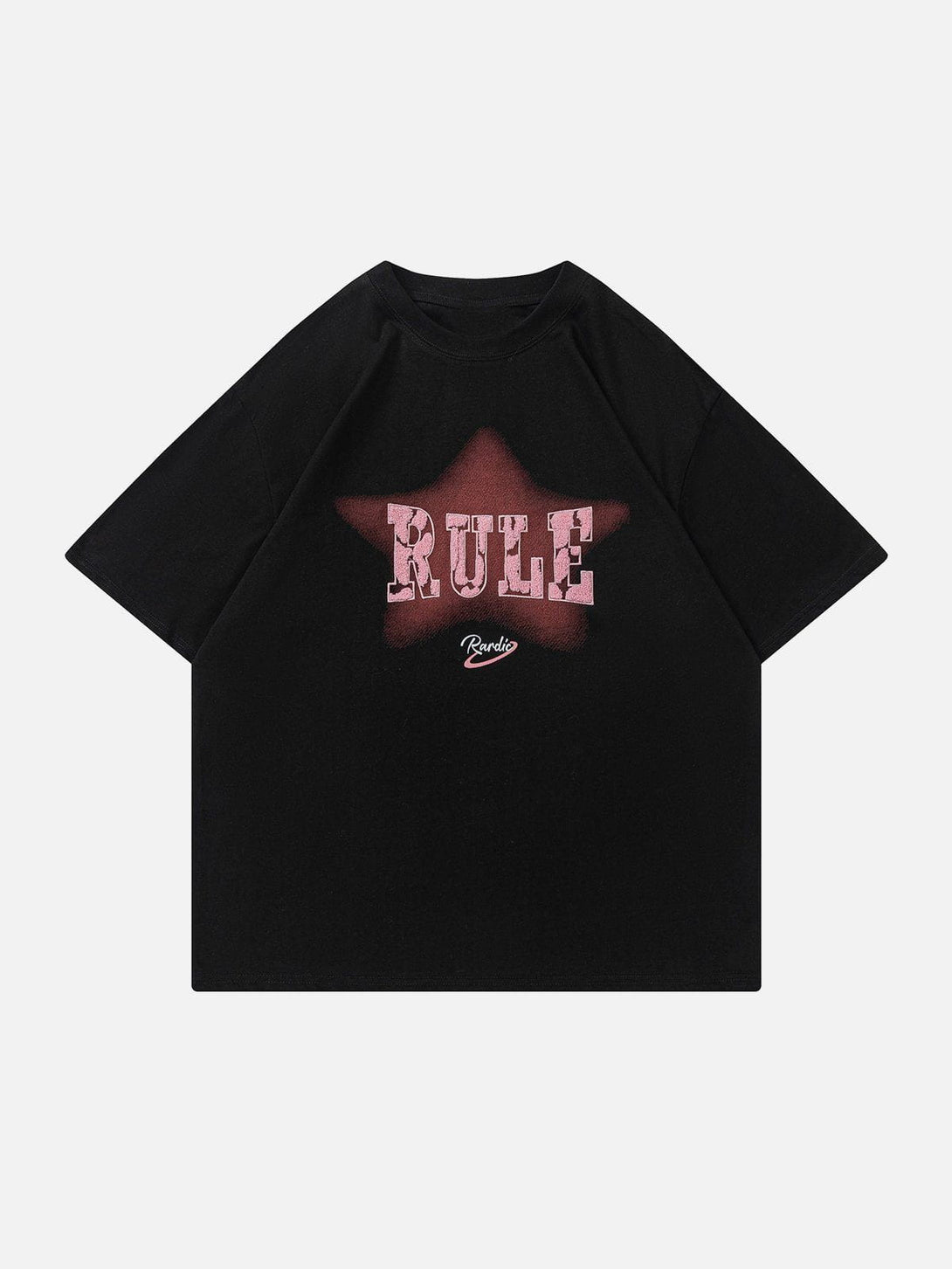 Majesda® - RULE Lettering Embroidery Tee- Outfit Ideas - Streetwear Fashion - majesda.com