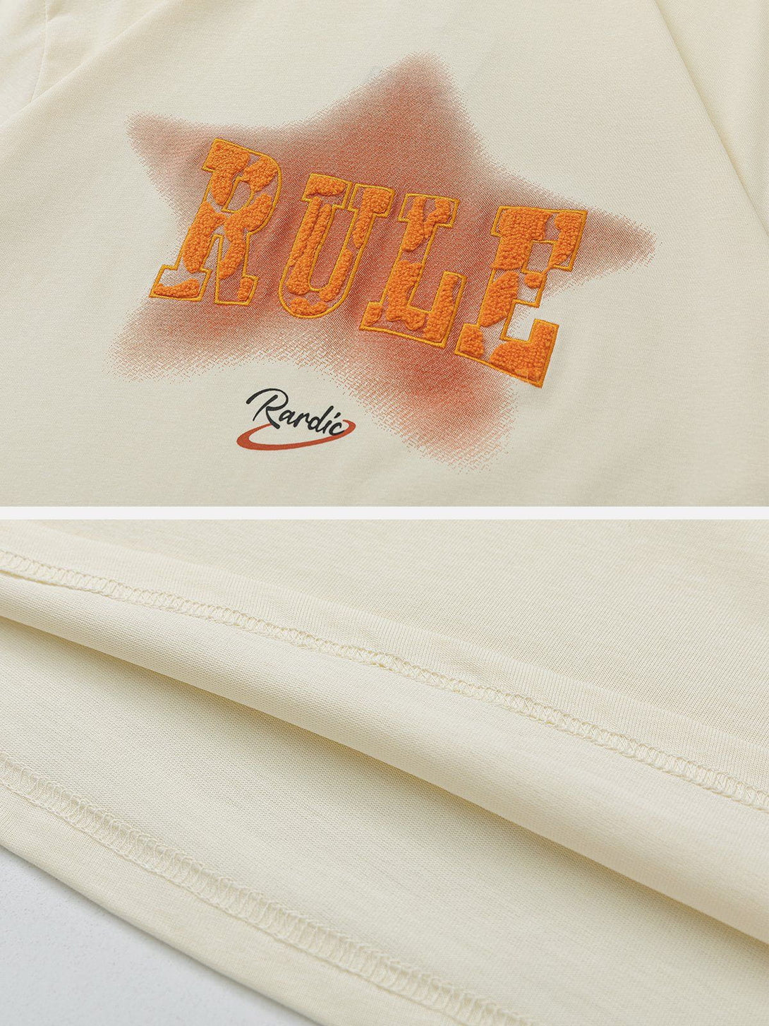 Majesda® - RULE Lettering Embroidery Tee- Outfit Ideas - Streetwear Fashion - majesda.com