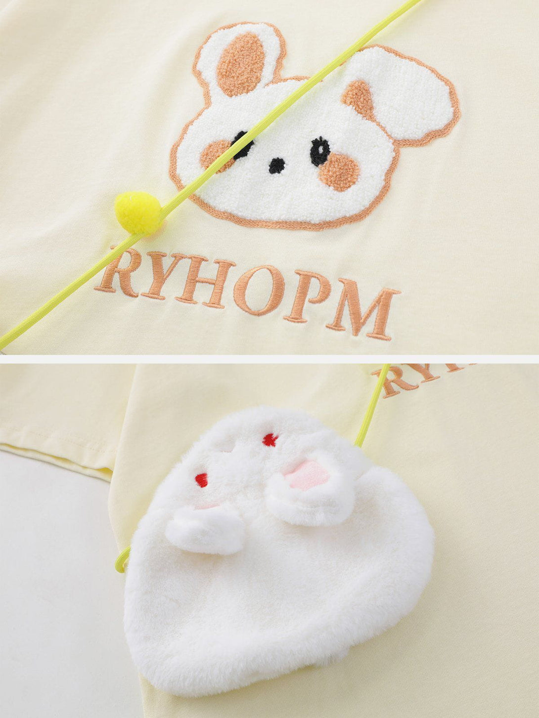 Majesda® - Rabbit Embroidery Bag Decoration Tee- Outfit Ideas - Streetwear Fashion - majesda.com