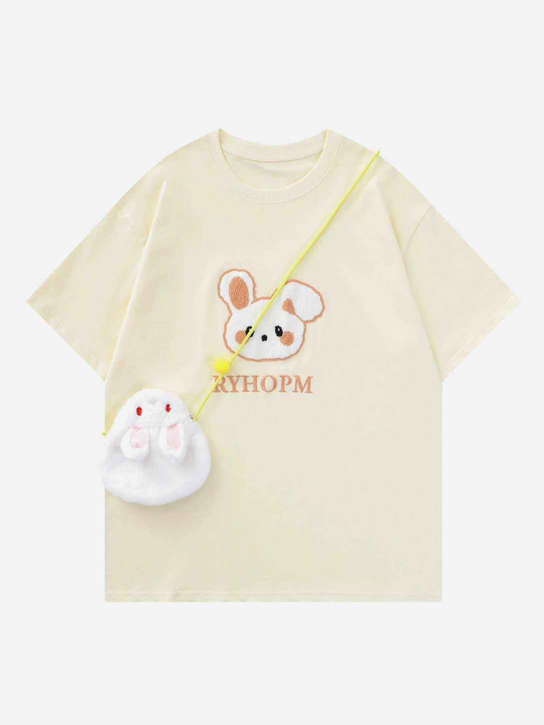 Majesda® - Rabbit Embroidery Bag Decoration Tee- Outfit Ideas - Streetwear Fashion - majesda.com