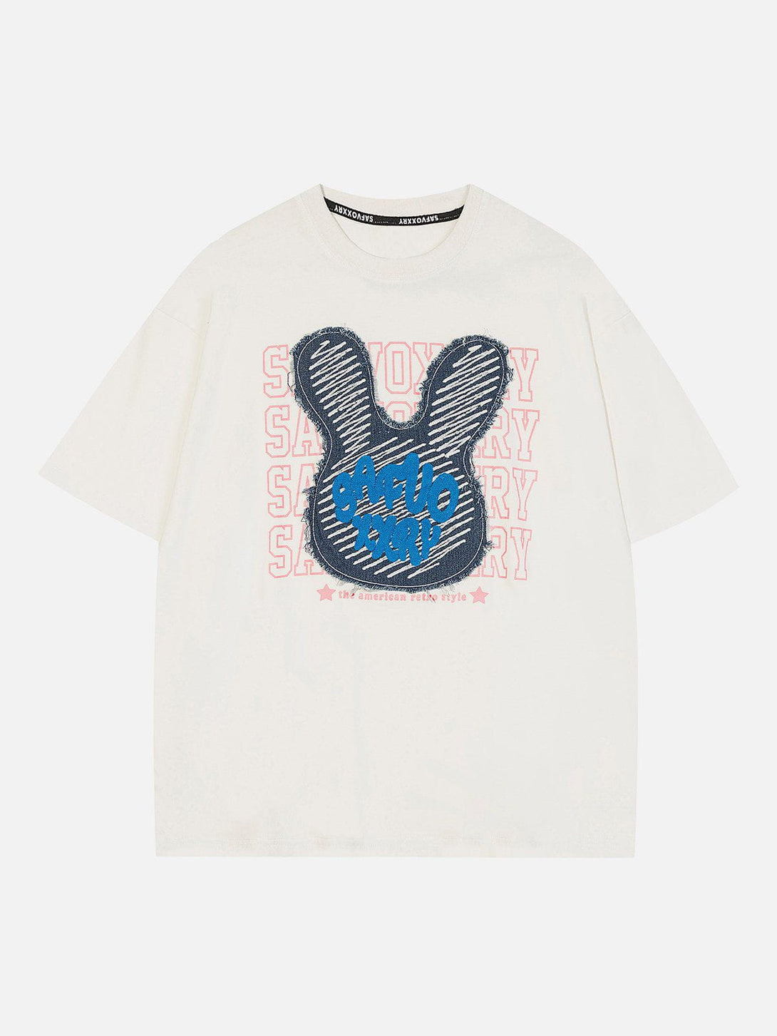 Majesda® - Rabbit Embroidery Print Tee- Outfit Ideas - Streetwear Fashion - majesda.com