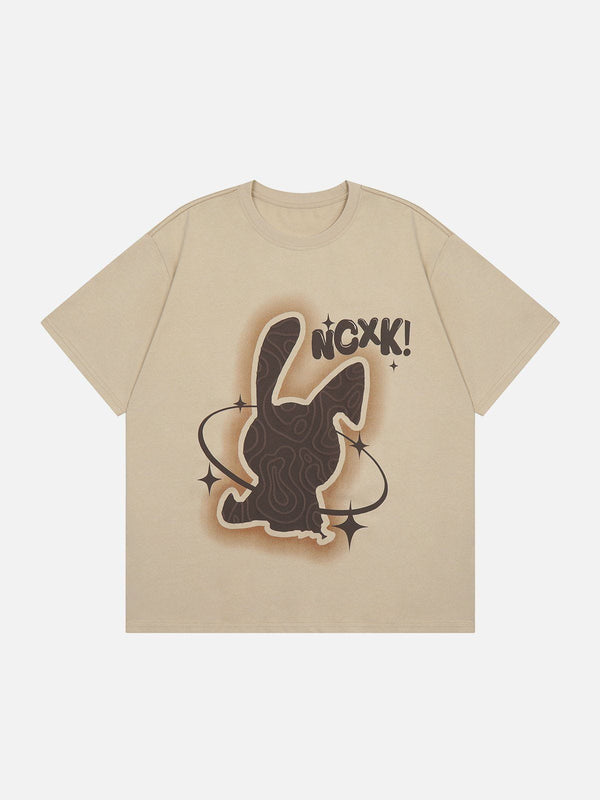 Majesda® - Rabbit Foam Print Tee- Outfit Ideas - Streetwear Fashion - majesda.com