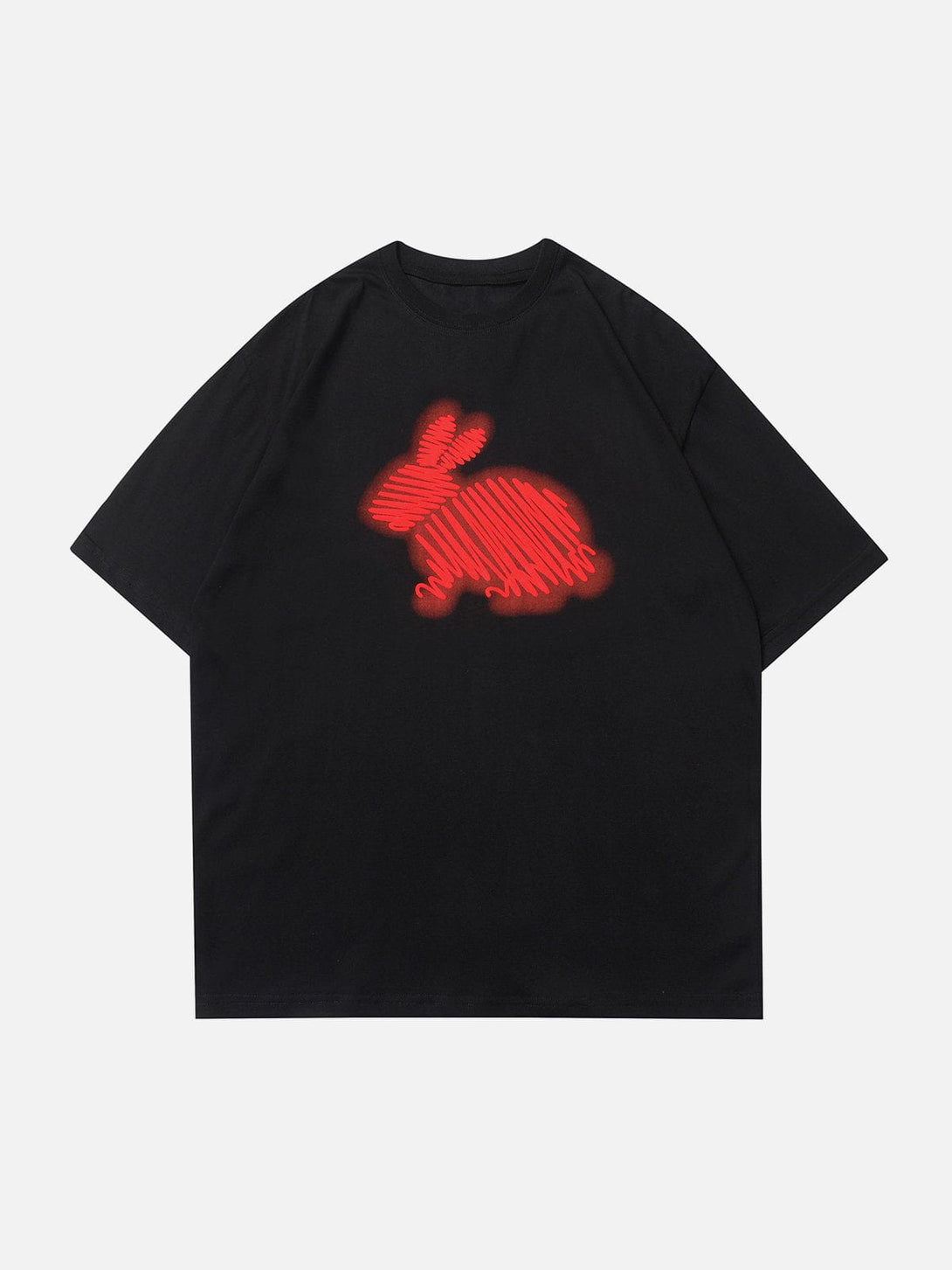 Majesda® - Rabbit Inkjet Print Tee- Outfit Ideas - Streetwear Fashion - majesda.com