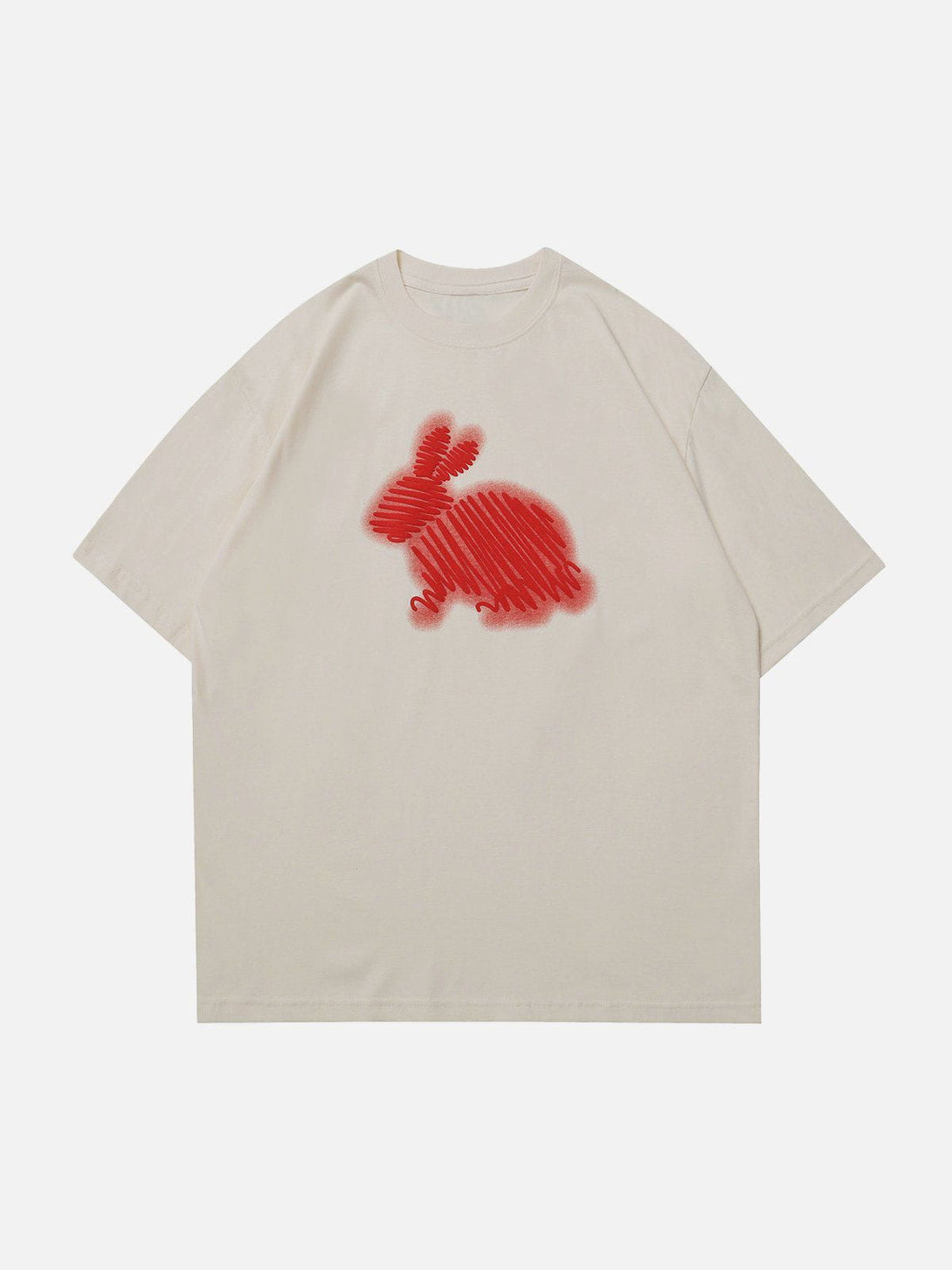 Majesda® - Rabbit Inkjet Print Tee- Outfit Ideas - Streetwear Fashion - majesda.com