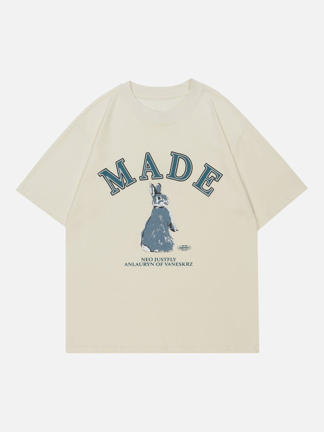 Majesda® - Rabbit Letter Print Tee- Outfit Ideas - Streetwear Fashion - majesda.com