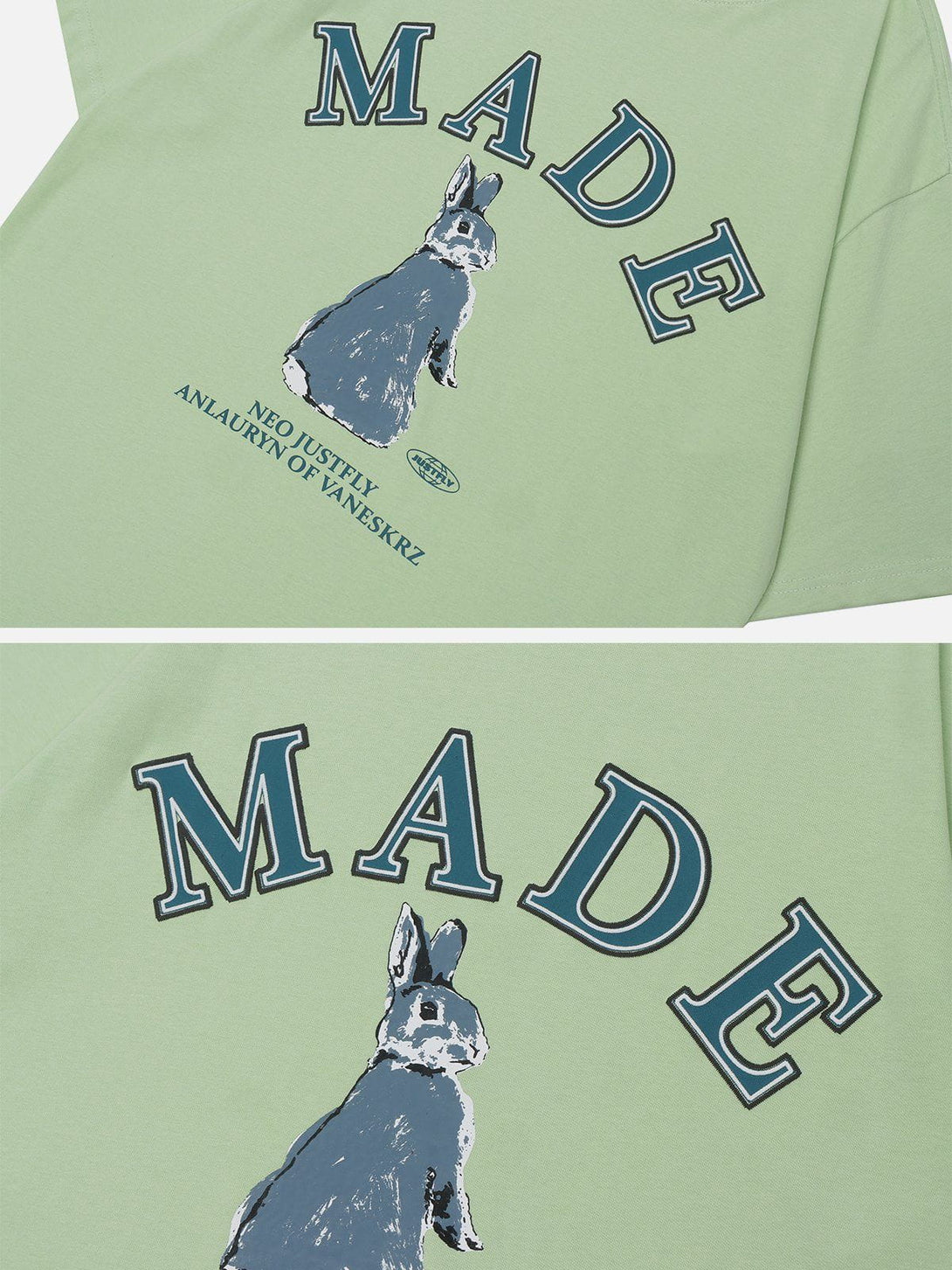 Majesda® - Rabbit Letter Print Tee- Outfit Ideas - Streetwear Fashion - majesda.com