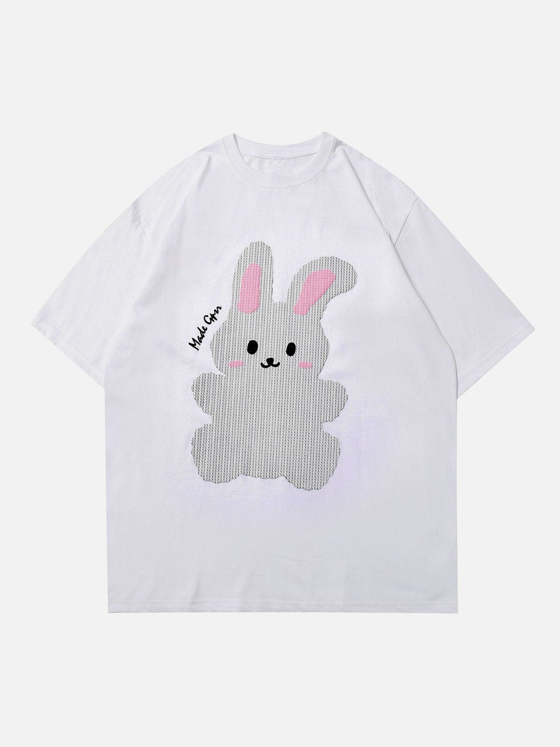 Majesda® - Rabbit Print Patchwork Tee- Outfit Ideas - Streetwear Fashion - majesda.com