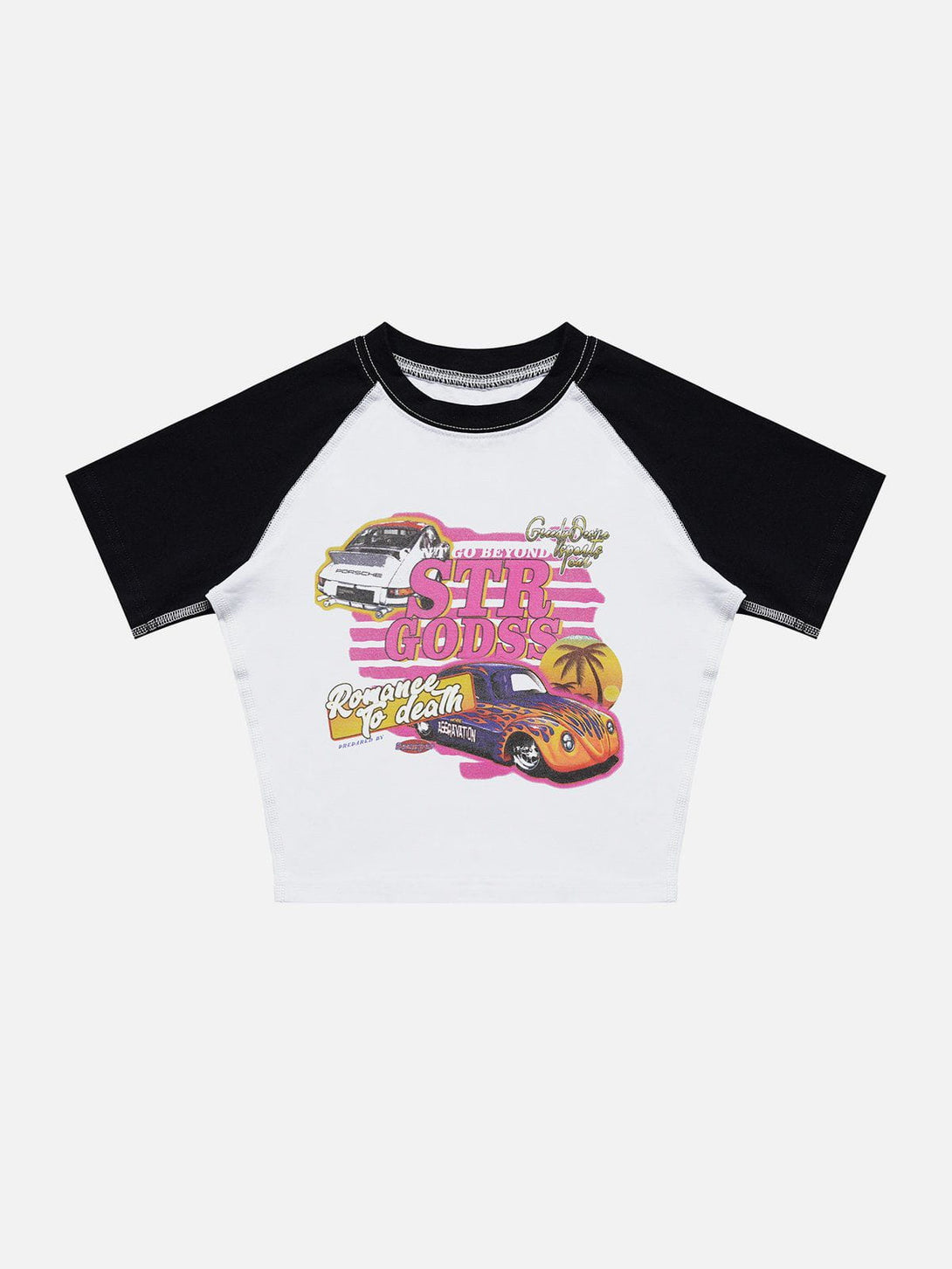 Majesda® - Racing Caricature Print Tee- Outfit Ideas - Streetwear Fashion - majesda.com