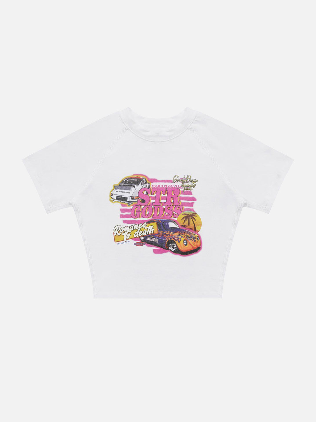 Majesda® - Racing Caricature Print Tee- Outfit Ideas - Streetwear Fashion - majesda.com