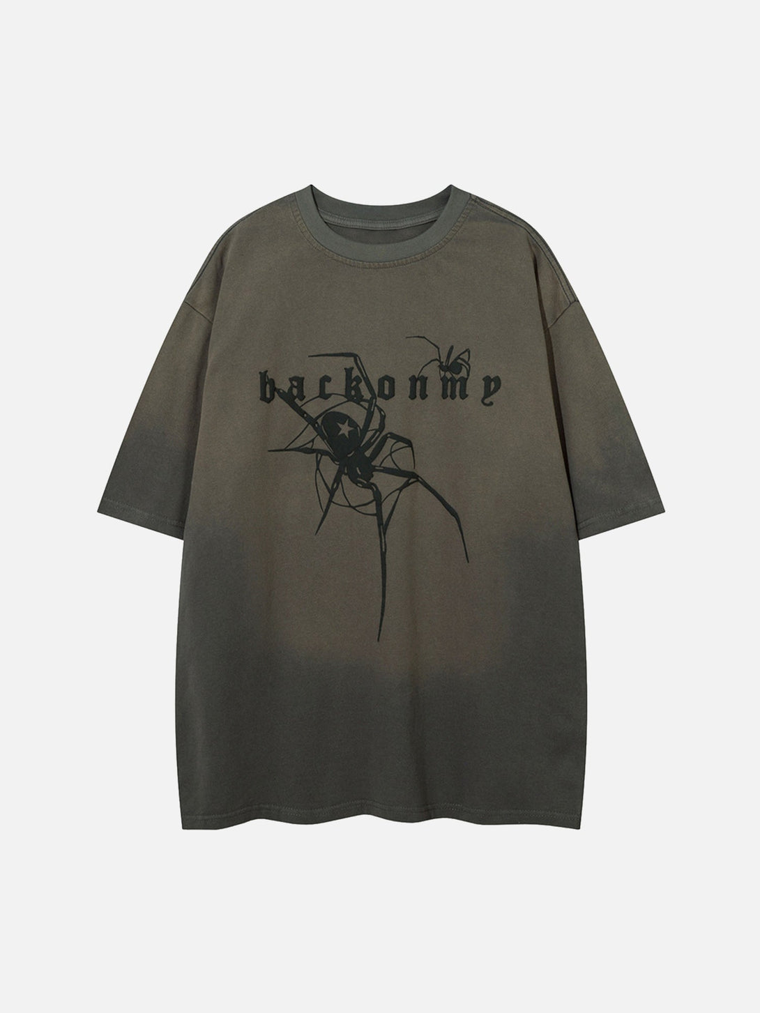 Majesda® - Retro Dark High Street Spider Pattern Foam T-shirt- Outfit Ideas - Streetwear Fashion - majesda.com