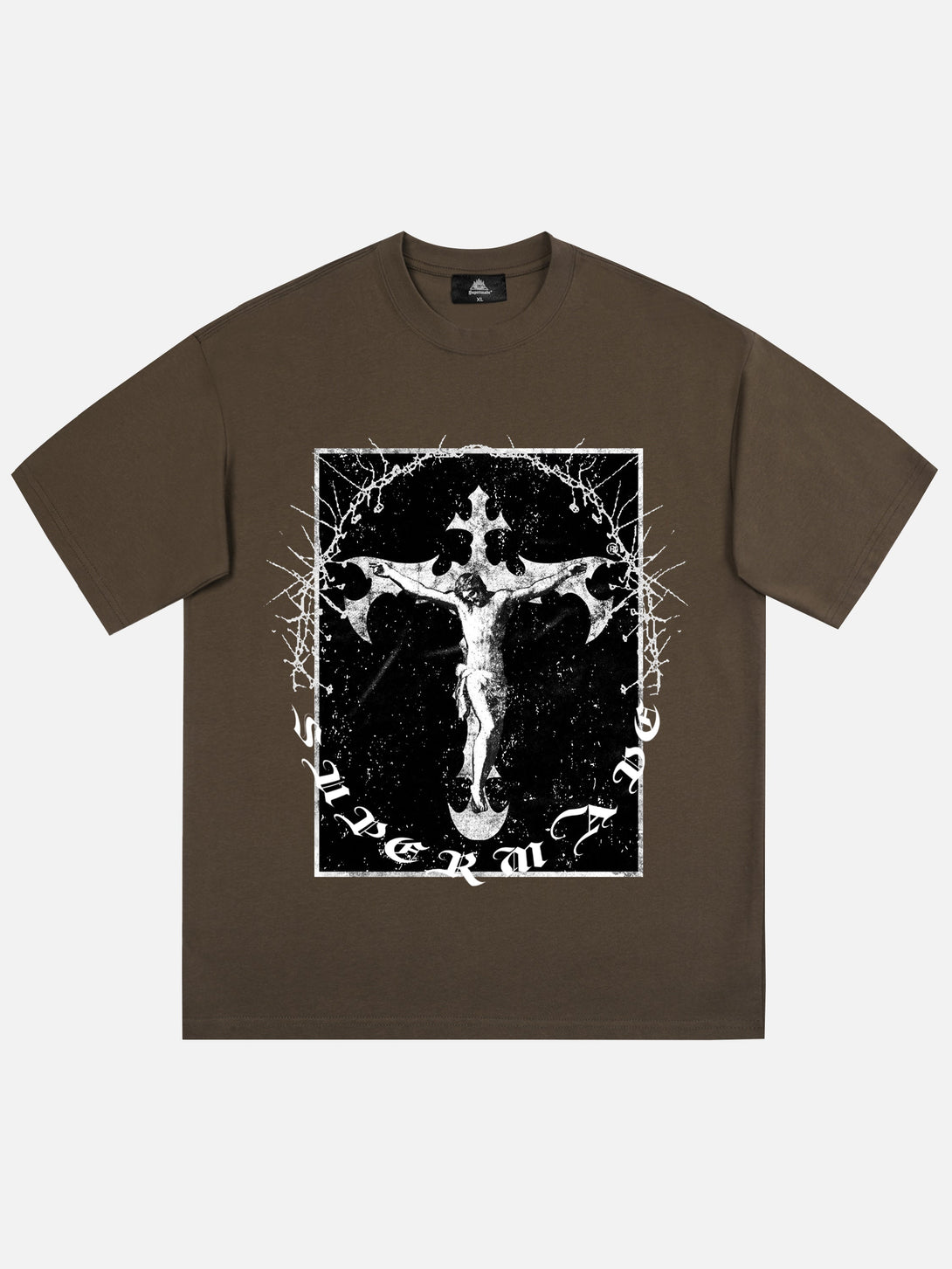 Majesda® - Retro Street Jesus Cross Print T-Shirt- Outfit Ideas - Streetwear Fashion - majesda.com