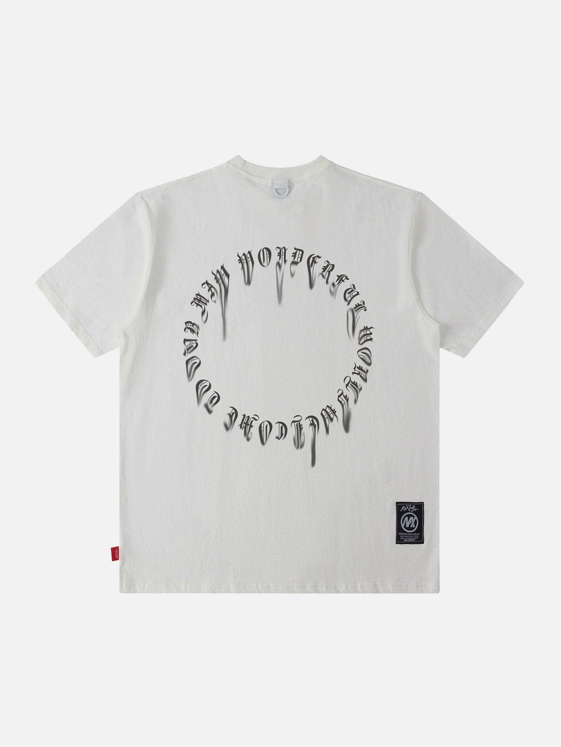 Majesda® - Ring Shaped Gothic Letter Print Tee- Outfit Ideas - Streetwear Fashion - majesda.com