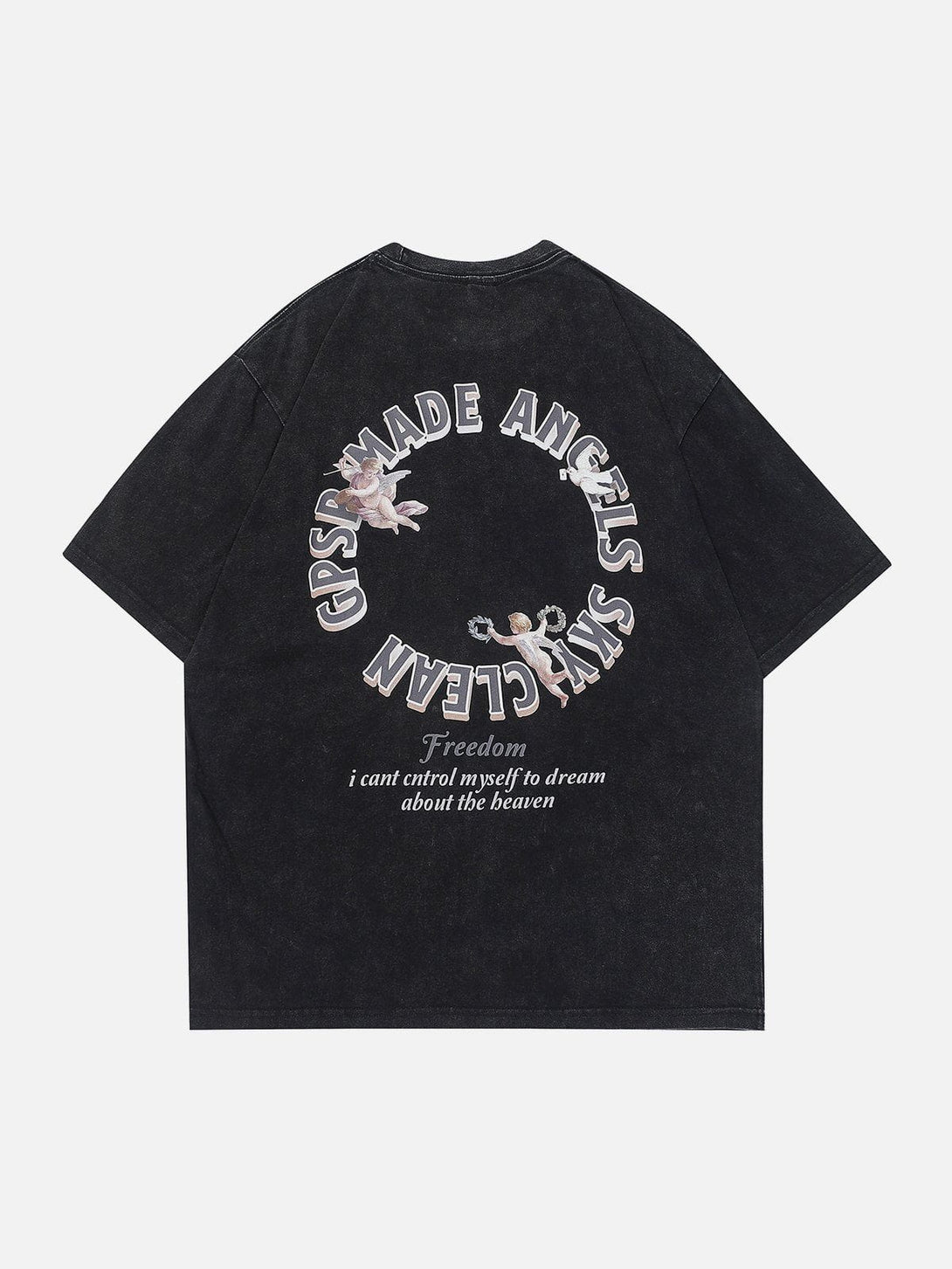 Majesda® - Ring Shaped Letter Print Tee- Outfit Ideas - Streetwear Fashion - majesda.com