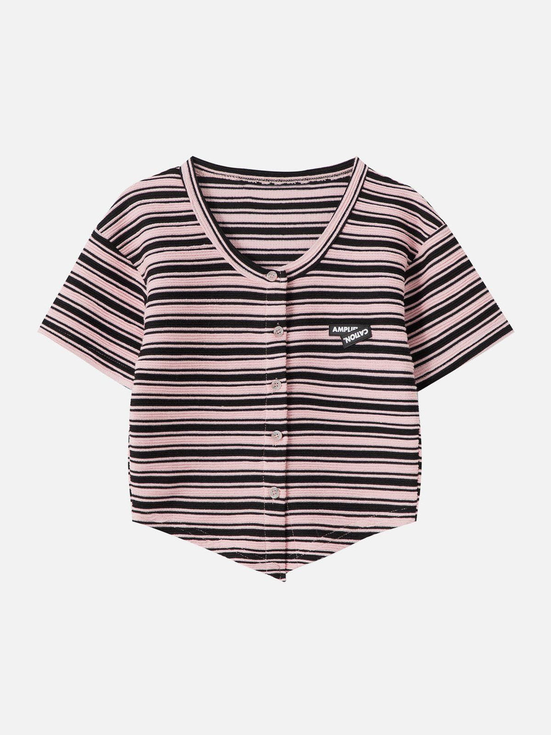 Majesda® - Rubber Stamp Stripe Print Tee- Outfit Ideas - Streetwear Fashion - majesda.com