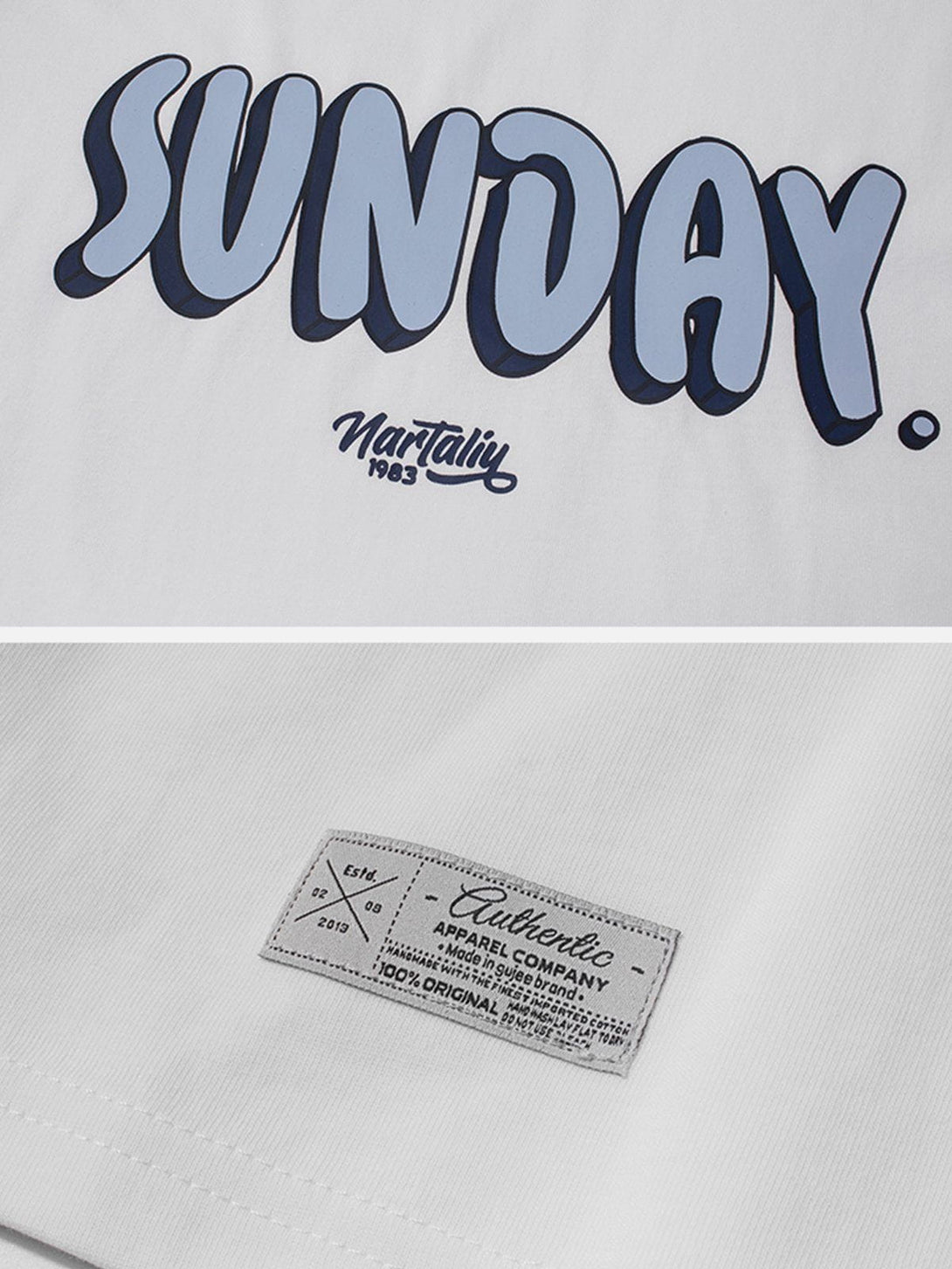 Majesda® - SUNDAY Print Cotton Tee- Outfit Ideas - Streetwear Fashion - majesda.com