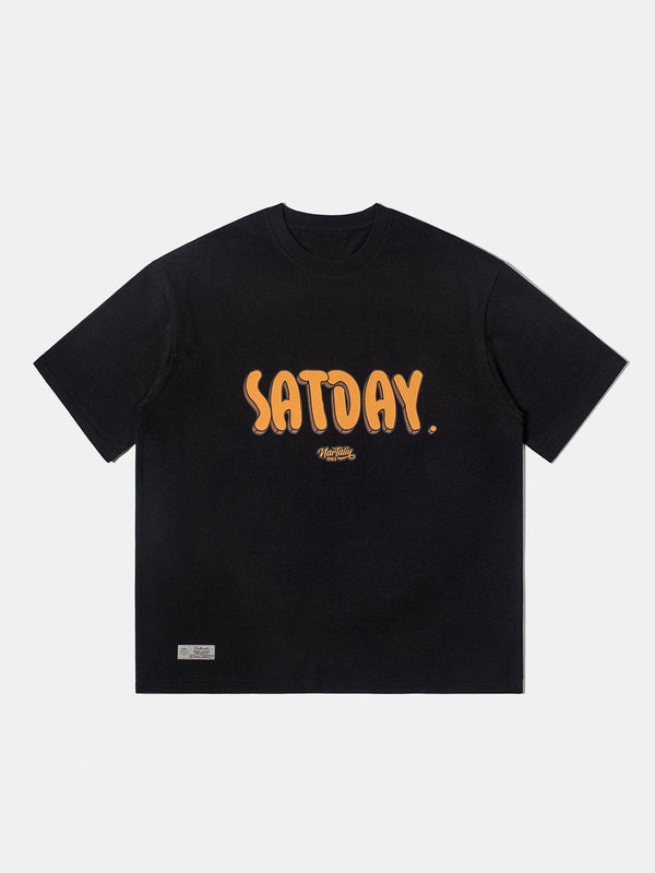 Majesda® - SUNDAY Print Cotton Tee- Outfit Ideas - Streetwear Fashion - majesda.com