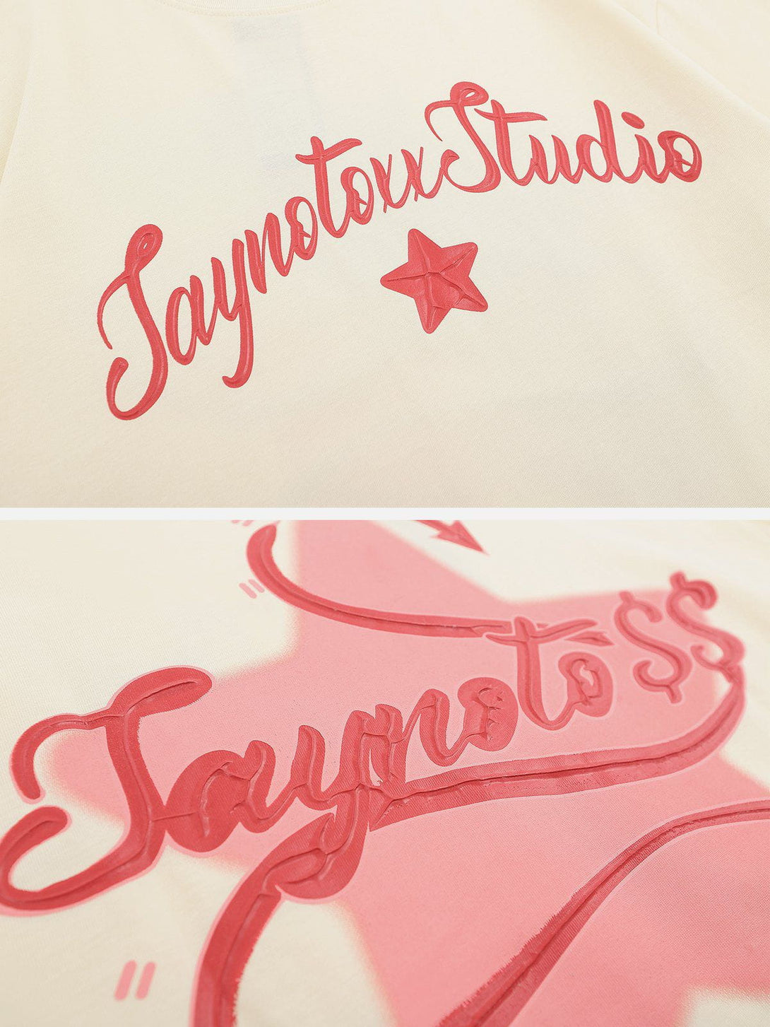 Majesda® - Saynotere Star Foam Printing Tee- Outfit Ideas - Streetwear Fashion - majesda.com