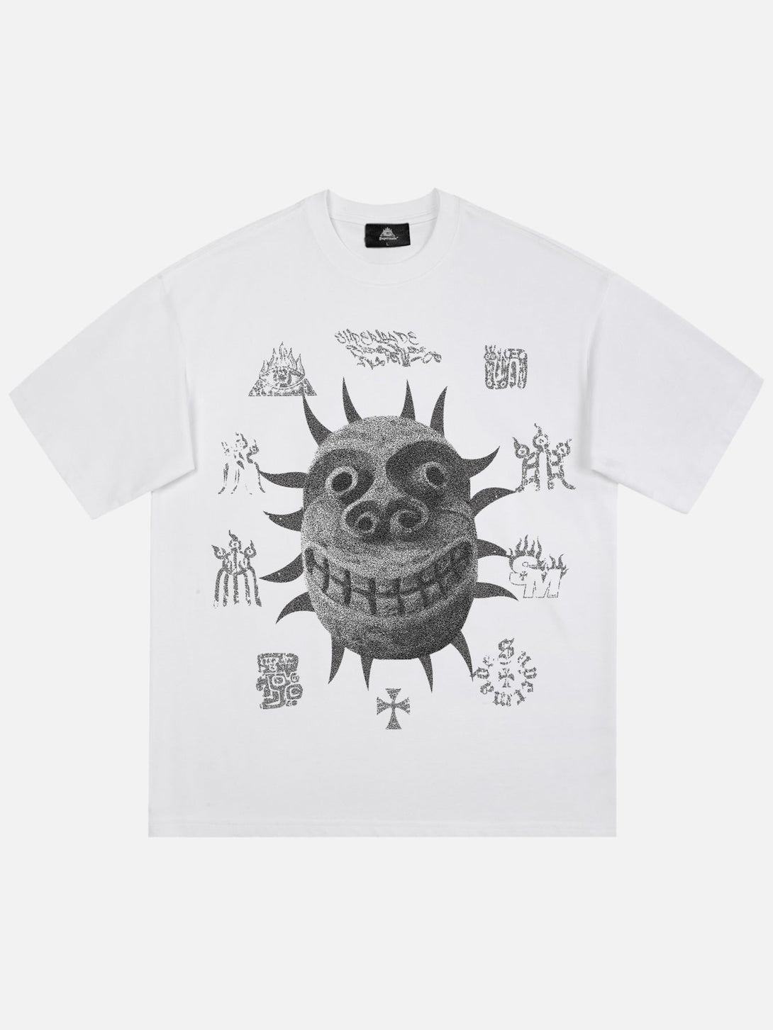 Majesda® - Shattered Ancient Country Mask T-shirt- Outfit Ideas - Streetwear Fashion - majesda.com