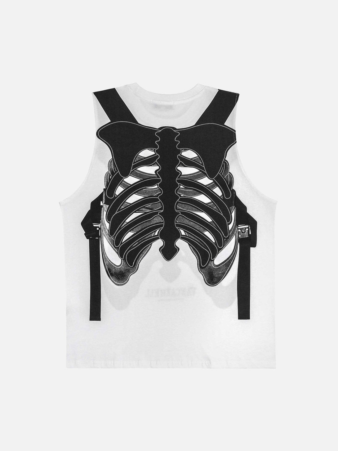 Majesda® - Skeleton Skeleton Print Undershirt- Outfit Ideas - Streetwear Fashion - majesda.com