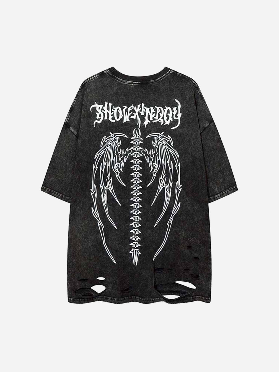 Majesda® - Skeleton Wings Print Raglan T-Shirt- Outfit Ideas - Streetwear Fashion - majesda.com