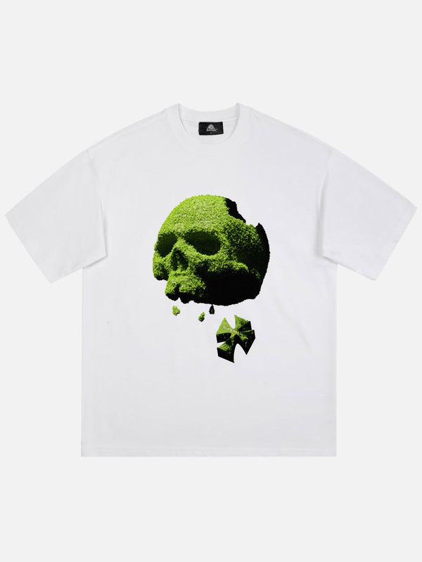 Majesda® - Skull Print T-shirt - 1836- Outfit Ideas - Streetwear Fashion - majesda.com